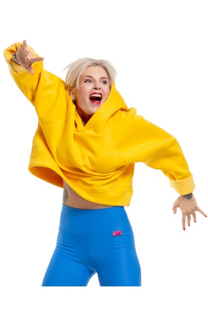 puravidashop damska mikina crop zluta 02