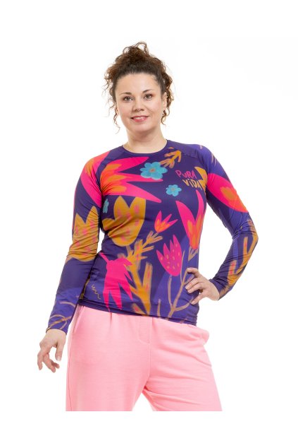 puravidashop triko raglan blue bloom dlouhy 02