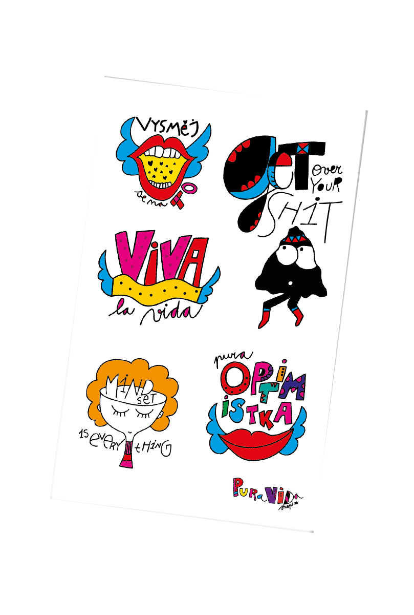 Pura Vida Samolepky arch GET OVER YOUR SHIT