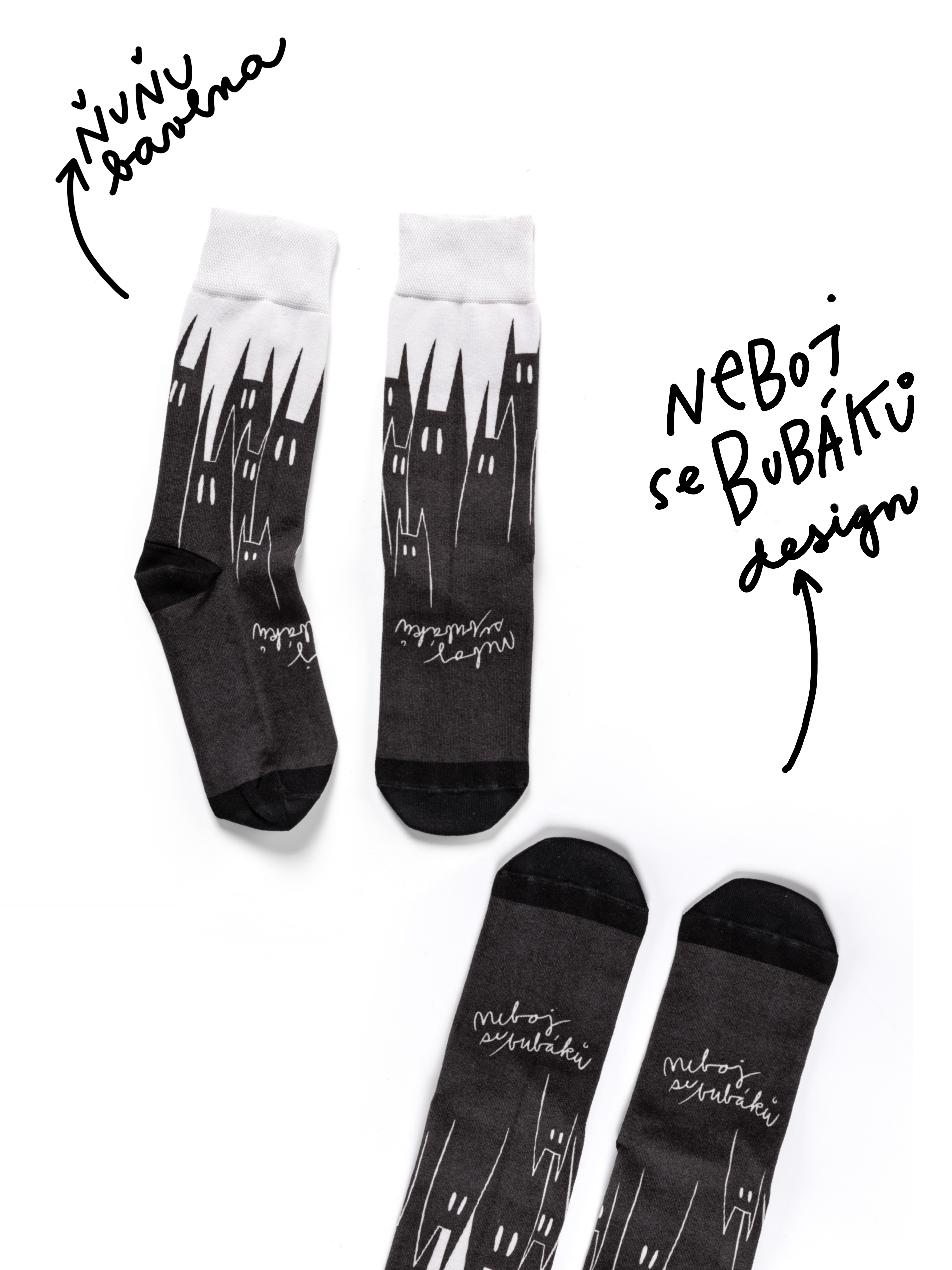 Pura Vida Dámské ponožky NEBOJ SE BUBÁKŮ Velikost: S/M (37-41)