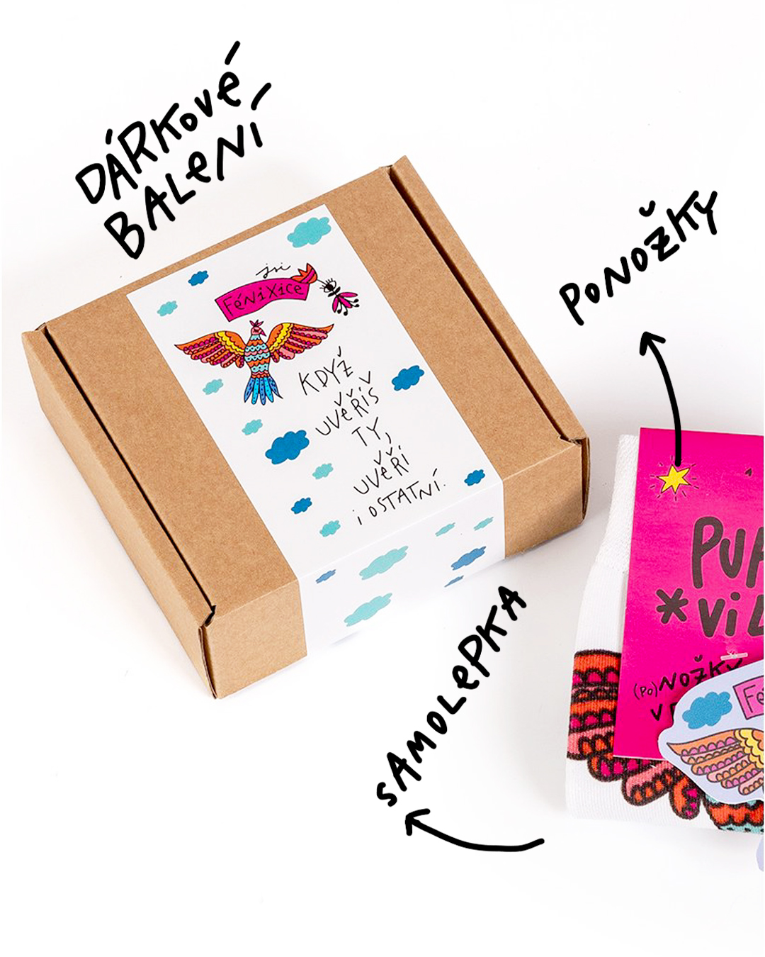 Pura Vida Dárková sada ponožková FÉNIXICE