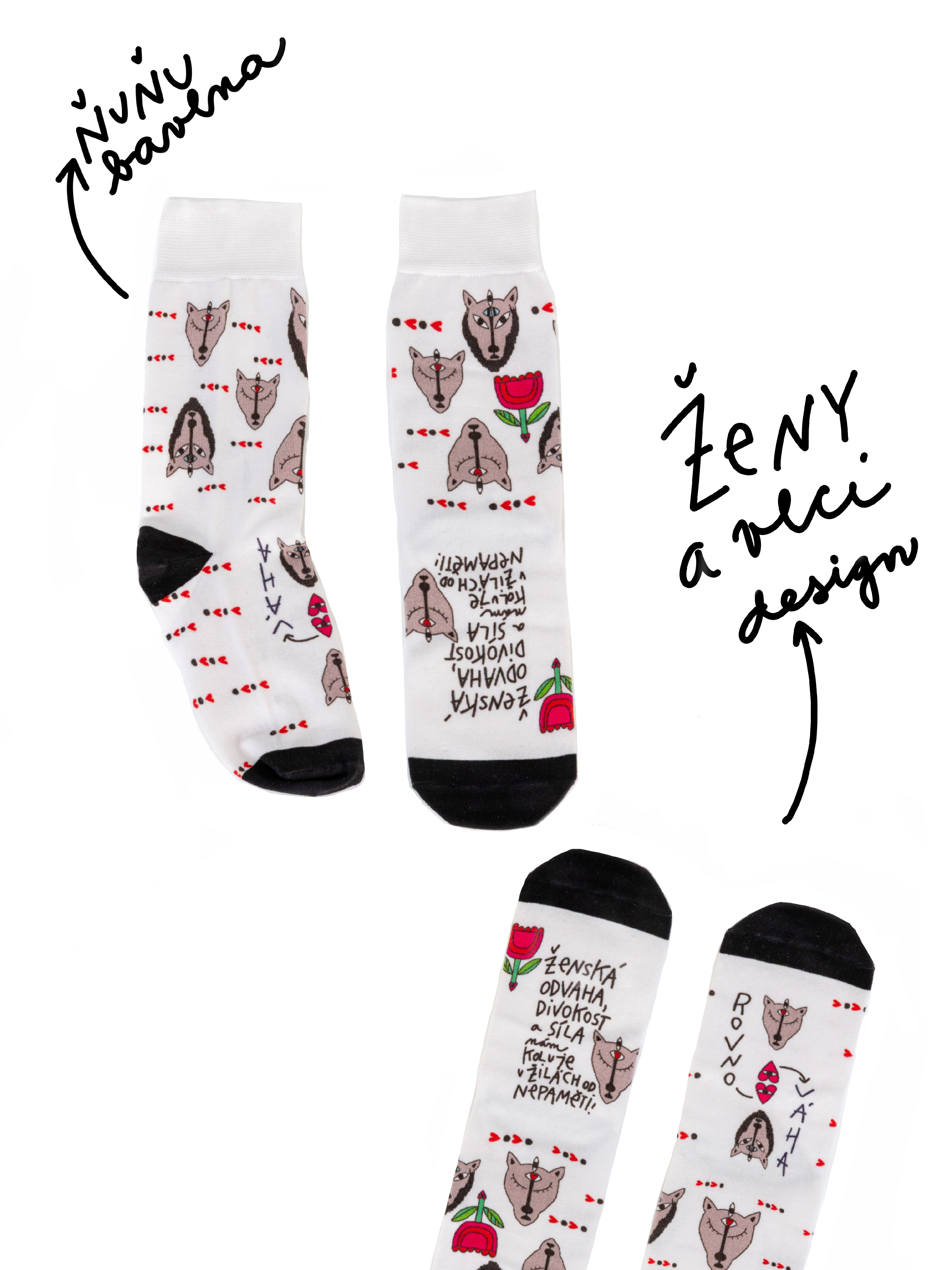Pura Vida Dámské ponožky ŽENY A VLCI Velikost: S/M (37-41)