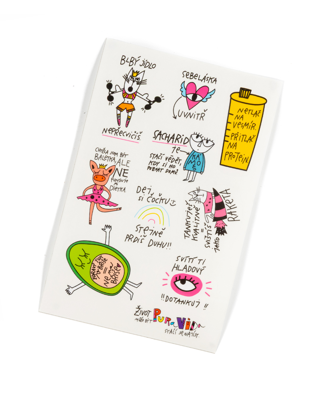 Pura Vida Samolepky arch BLBÝ JÍDLO NEPŘECVIČÍŠ