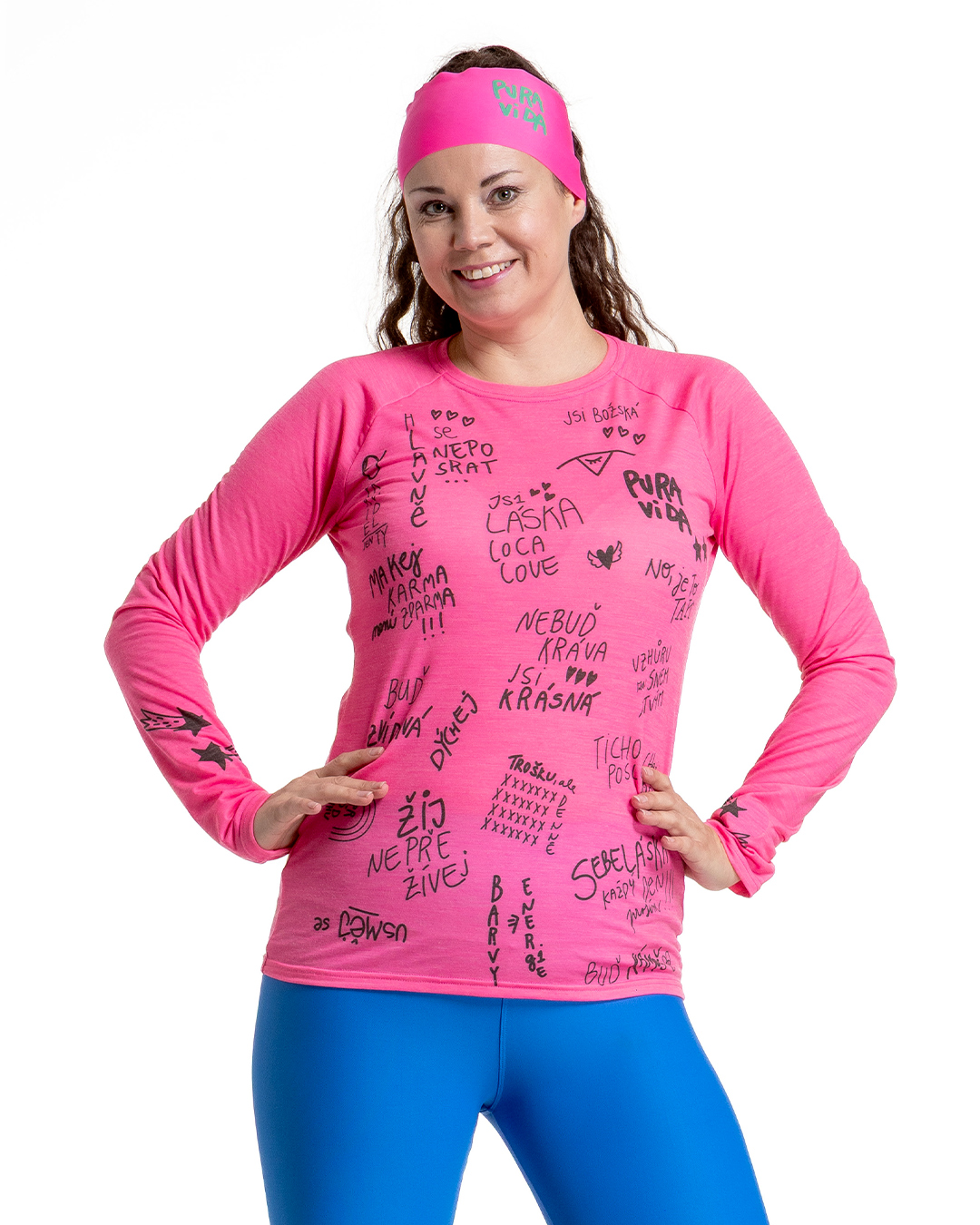 Pura Vida Dámská běžecká čelenka PINK LOVE