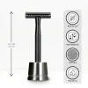 bambaw metal safety razor with stand black with USPs