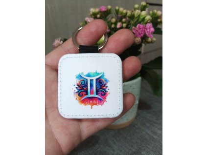 Kožený přívěsek Blíženci