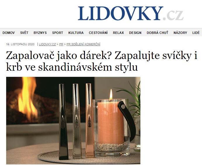 LIDOVKY.cz - Zapalovač jako dárek? Zapalujte svíčky i krb ve skandinávském stylu