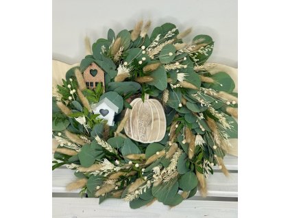 Přírodní věnec s přízdobami 40cm