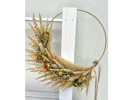 Půlvěnec na obruči -  dožínkový 40cm