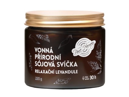 Přírodní vonná sójová svíčka Relaxační levandule 220 g