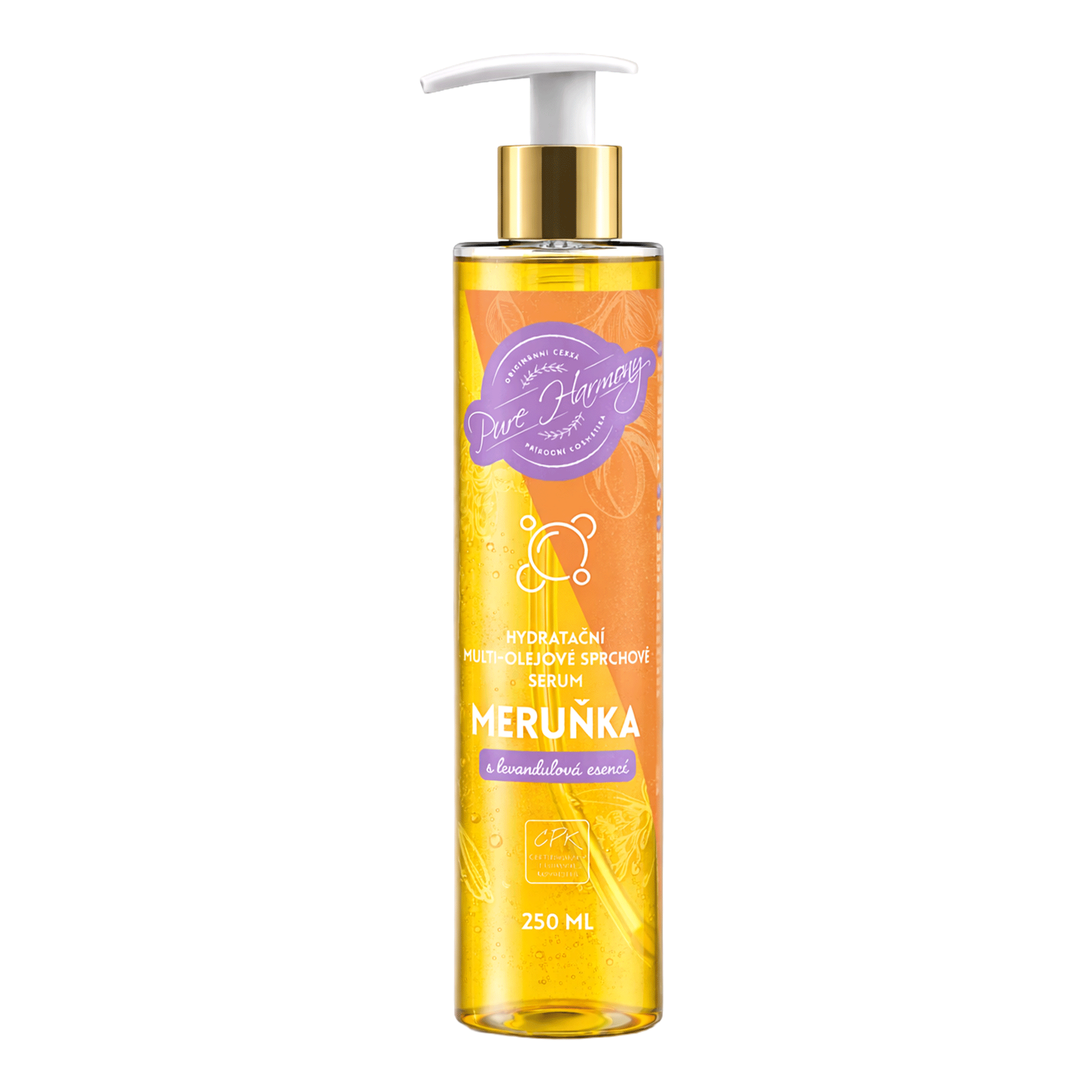 Hydratační multi-olejové sprchové sérum Meruňka s levandulovou esencí 250 ml