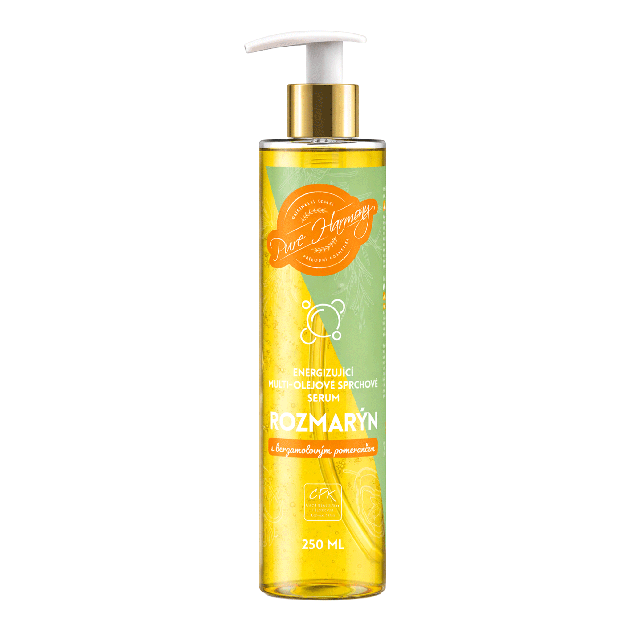 Energizující multi-olejové sprchové sérum Rozmarýn s bergamotovým pomerančem 250 ml