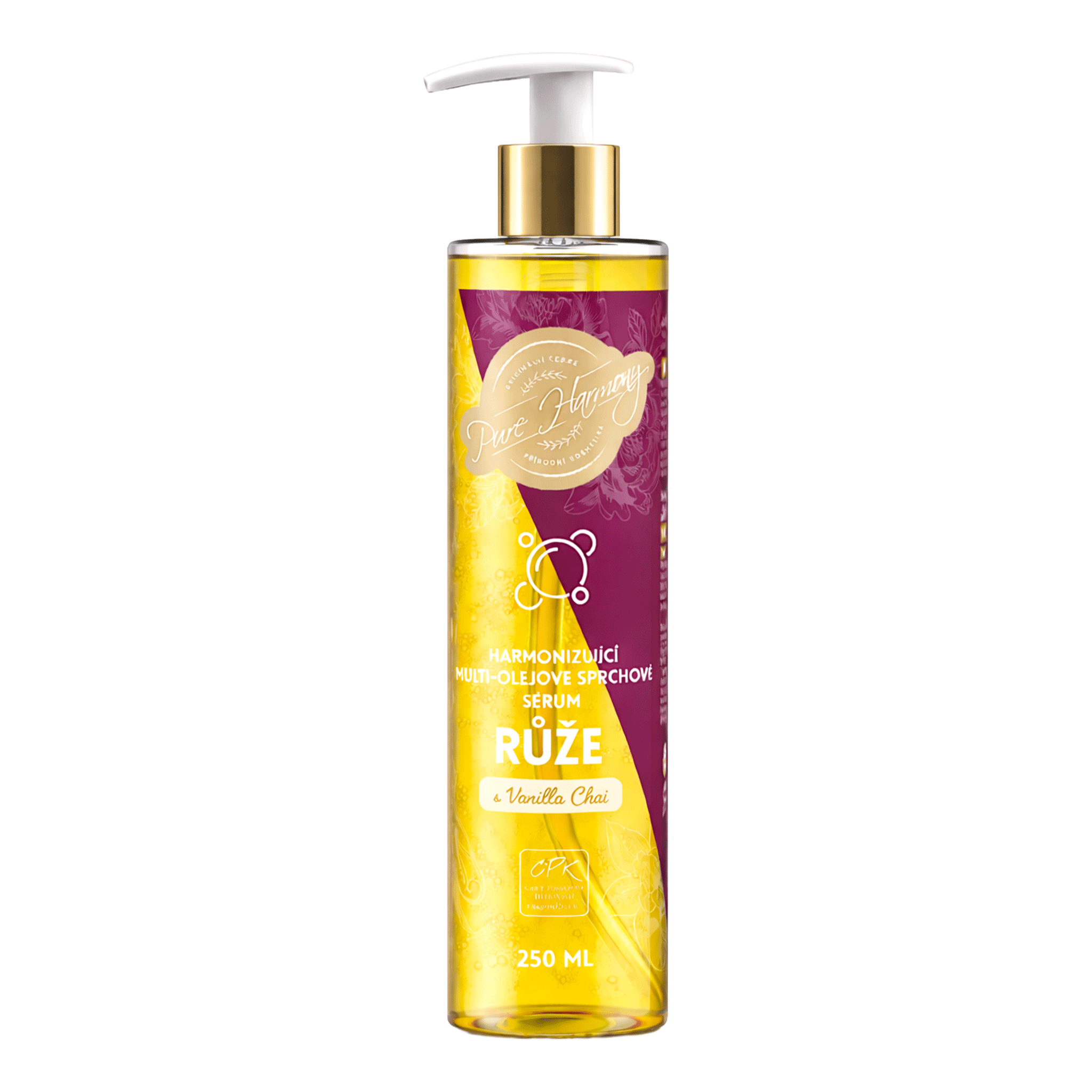 Harmonizující multi-olejové sprchové sérum Růže s Vanilla Chai 250 ml