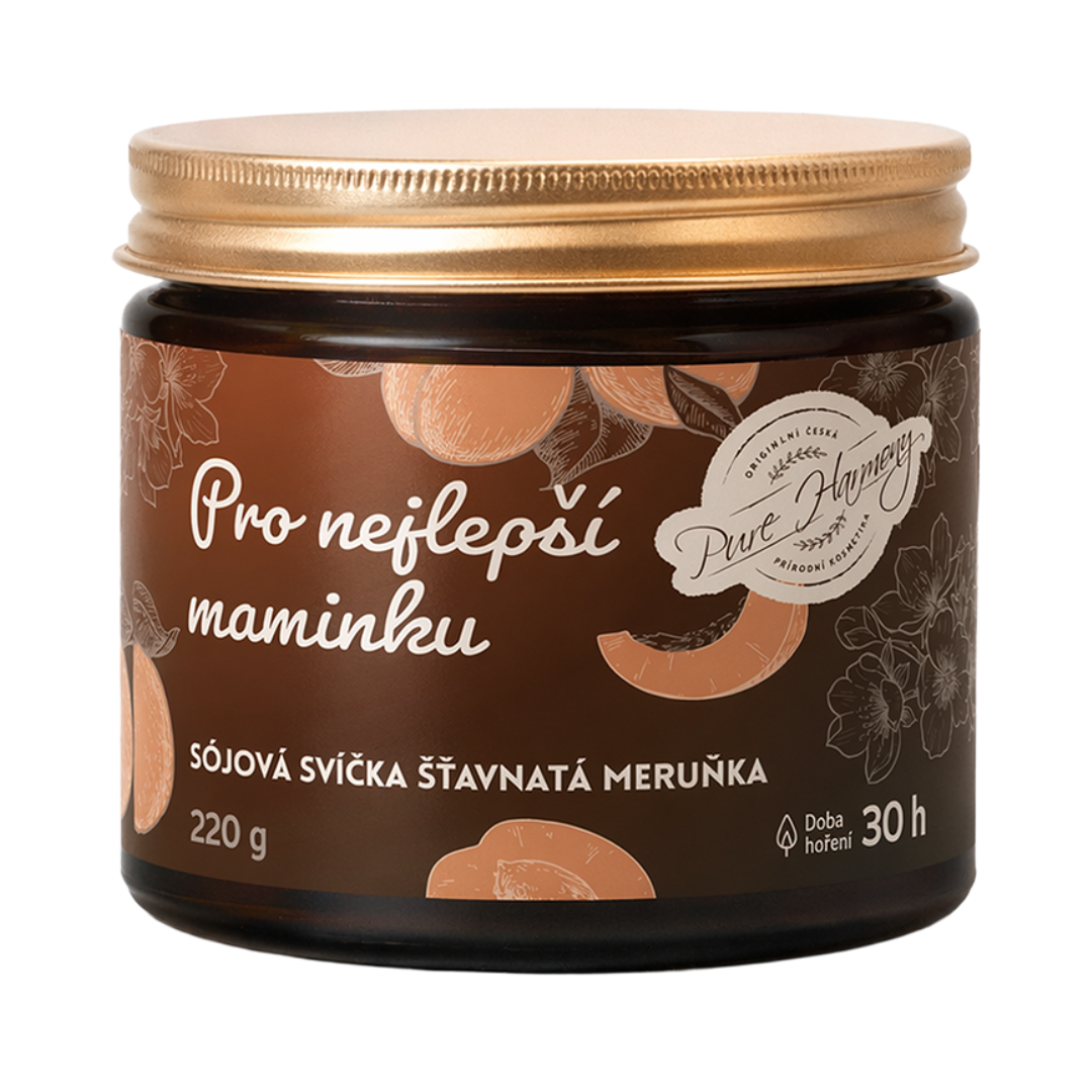 Pro nejlepší maminku – Přírodní vonná sójová svíčka Šťavnatá meruňka 220 g