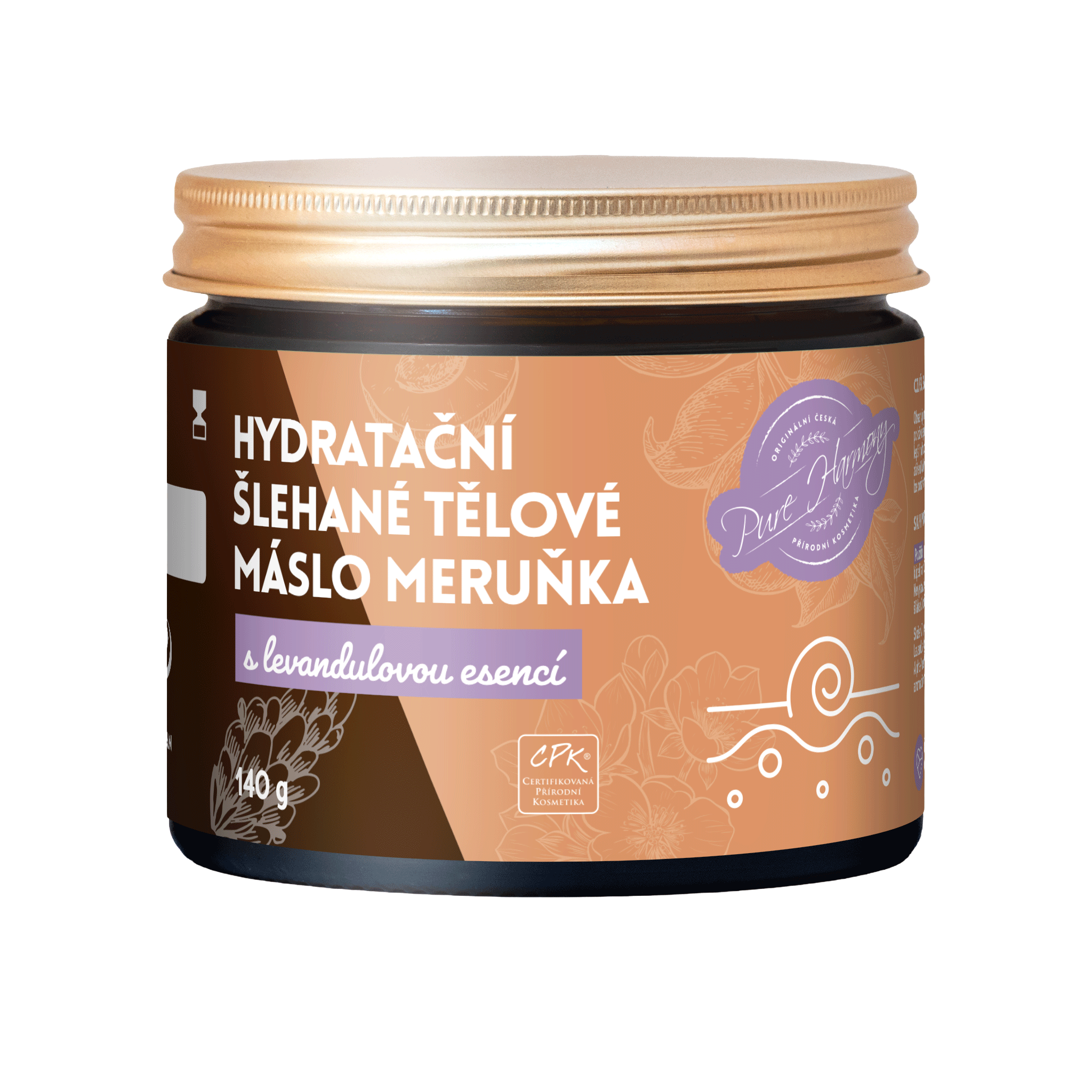 Hydratační šlehané tělové máslo Meruňka s levandulovou esencí 140 g