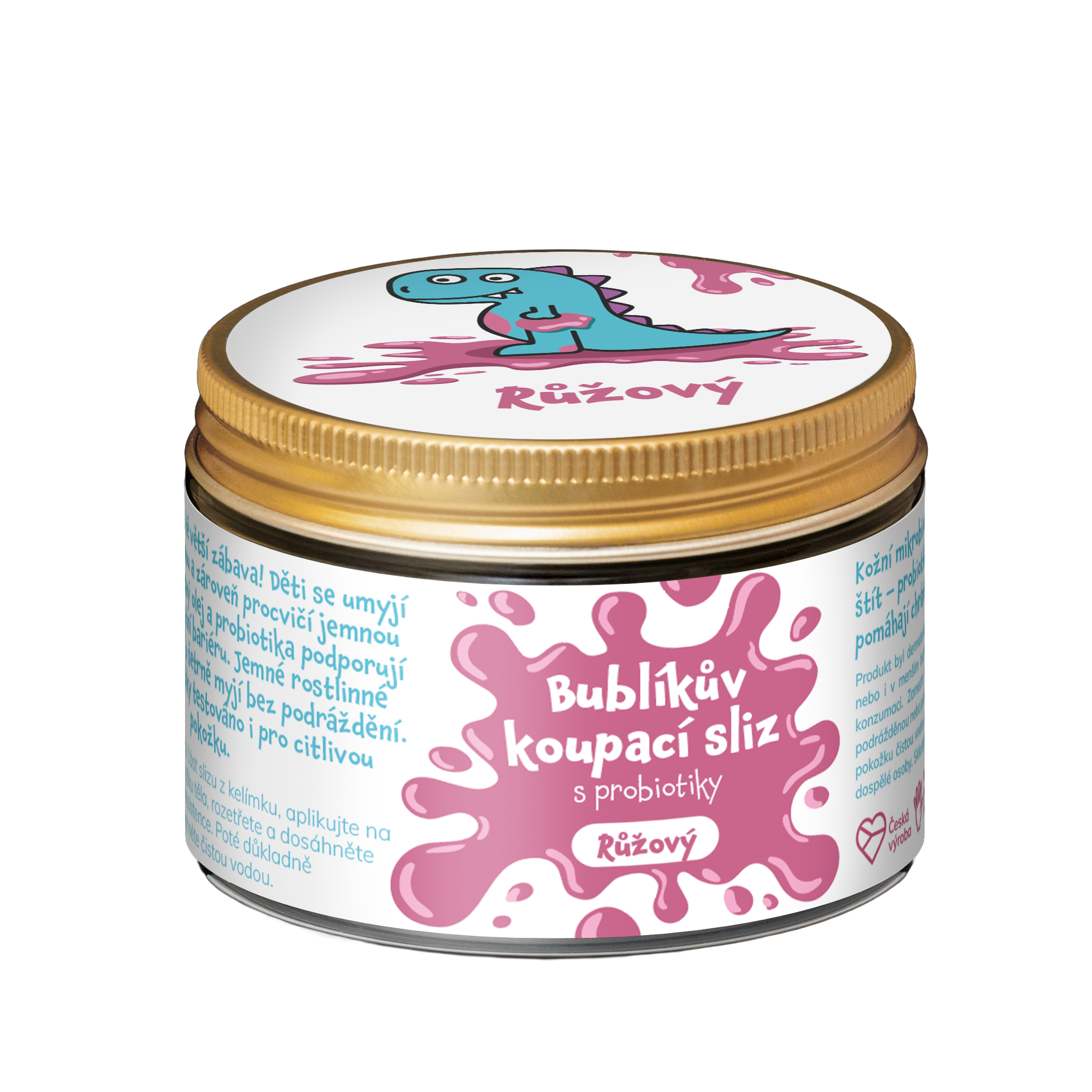 Bublíkův koupací sliz s probiotiky RŮŽOVÁ 140 g
