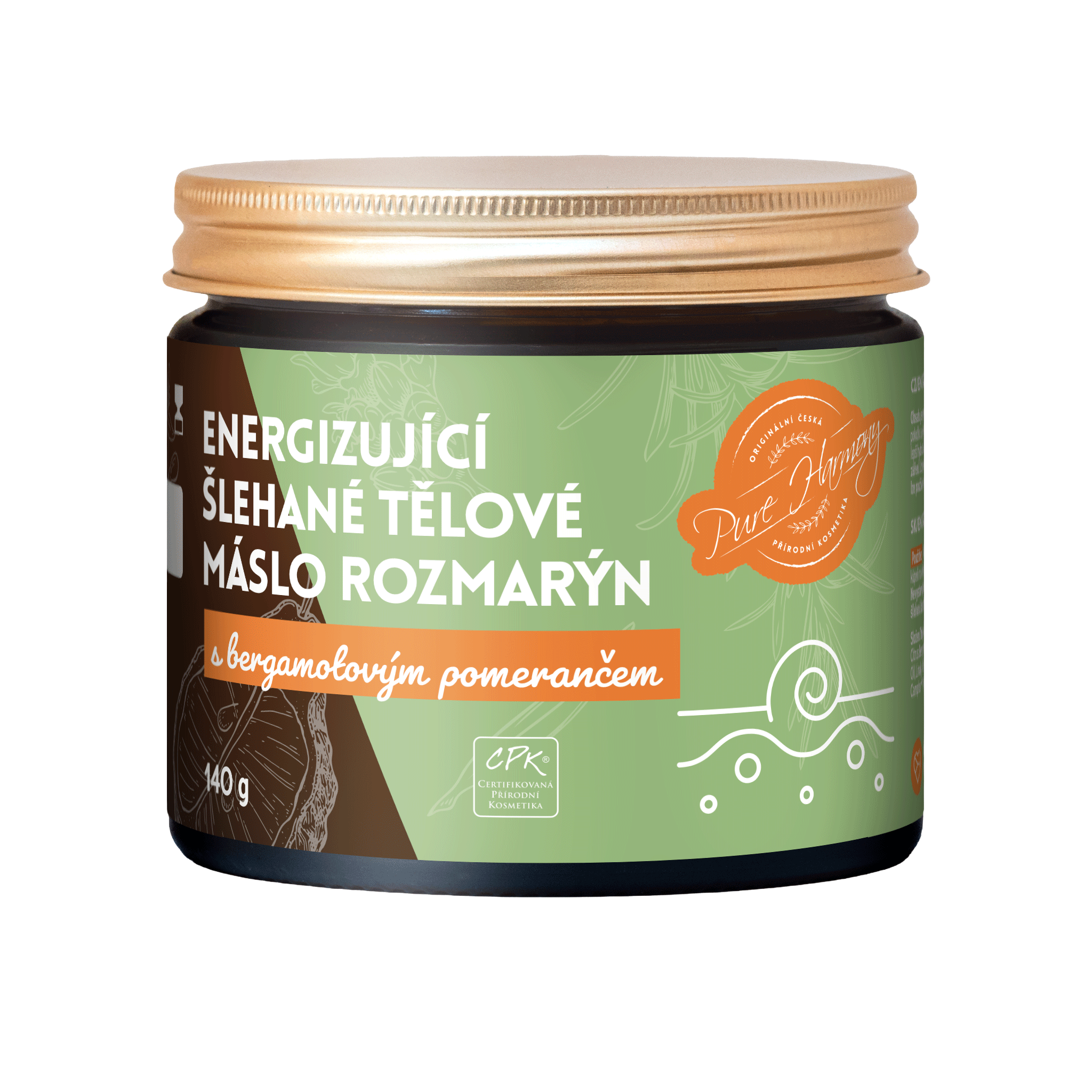 Energizující šlehané tělové máslo Rozmarýn s bergamotovým pomerančem 140g