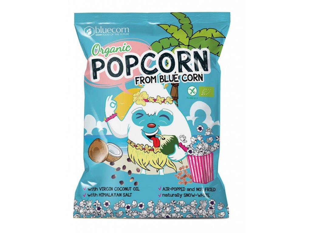 bluecorn popcorn s kokosovym olejem 20g puroshop