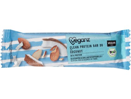 veganz clean protein tycinka kokos a mandle bio