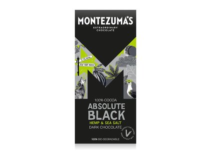 montezumas 100% tmava cokolada s konopnymi seminky a morskou soli