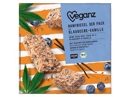 Veganz konopná tycinka s boruvkami a vanilkou 3baleni Bio
