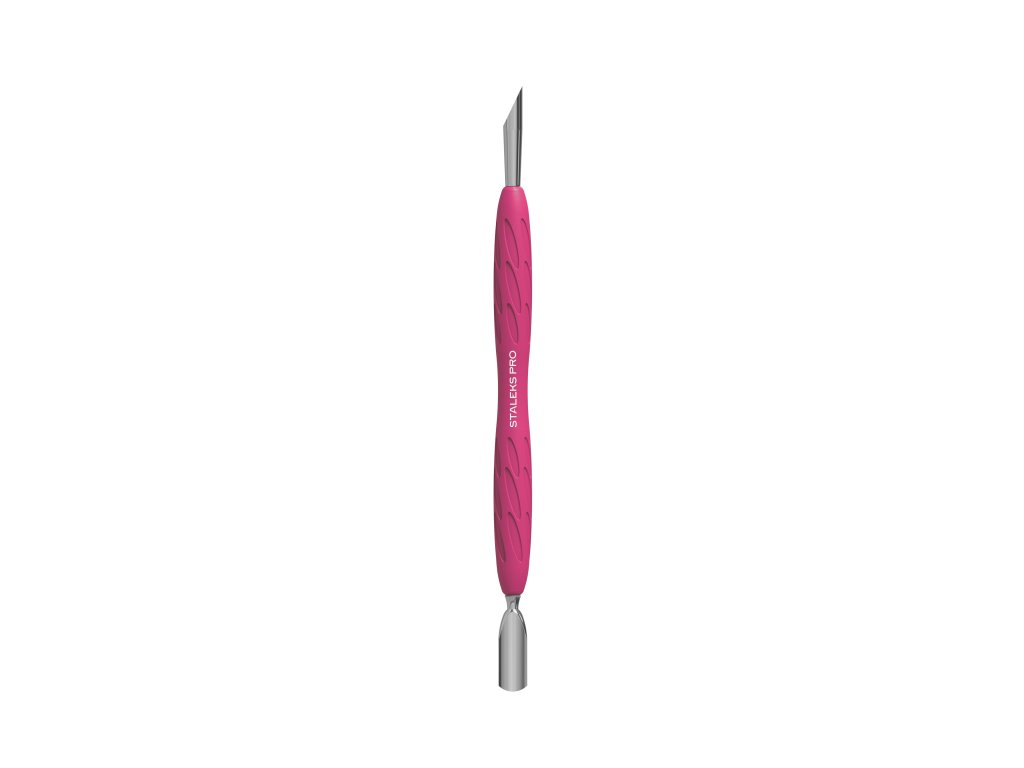Manicure pusher with silicone handle UNIQ 10 TYPE 2 (narrow rounded pusher + slanted pusher)