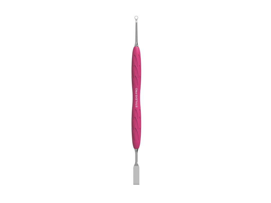 Manicure pusher with silicone handle UNIQ 11 TYPE 1 (flat straight pusher + ring)