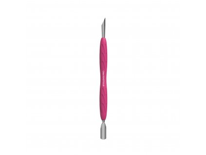 Manicure pusher with silicone handle UNIQ 10 TYPE 2 (narrow rounded pusher + slanted pusher)