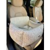 Luxusná Tweed autosedačka pre psíky – ružovo-béžová