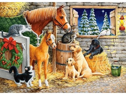 CASTORLAND Puzzle Setkání přátel ve stáji 120 dílků