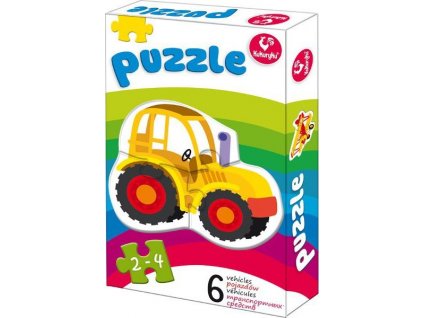 KUKURYKU Baby puzzle Dopravní prostředky 6v1 (2-4 dílky)