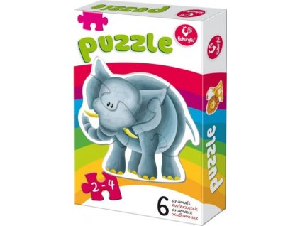 KUKURYKU Baby puzzle Zvířátka ze ZOO 6v1 (2-4 dílky)