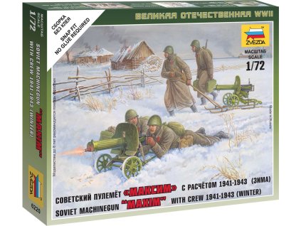 Wargames (WWII) figurky 6220 - Soviet Machine-gun with Crew (Winter Uniform) (1:72)