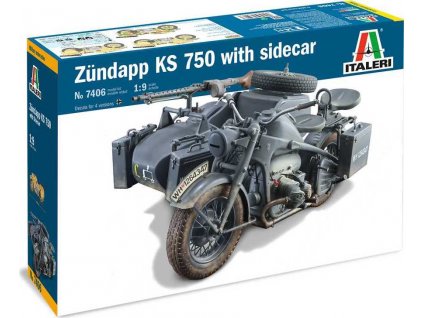 Model Kit military 7406 - Zundapp KS 750 with sidecar (1:9)