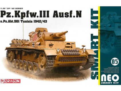 Model Kit military 6956 - Pz.Kpfw.III Ausf.N s.Pz.Abt.501 Tunisia 1942/43 (Neo Smart Kit) (1:35)