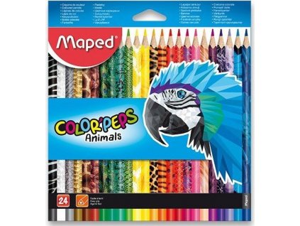 MAPED Pastelky trojboké Color'Peps Animals 24ks