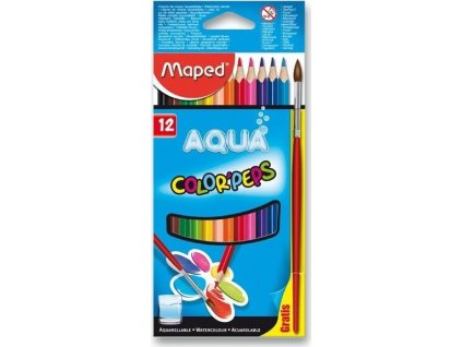 MAPED Trojhranné pastelky Aqua Color'Peps 12ks + štětec