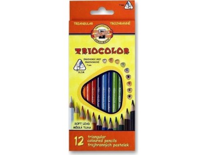 KOH-I-NOOR Trojhranné pastelky tenké Triocolor 12 ks