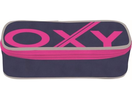 OXYBAG Školní penál etue komfort jednopatrový Blue Line Pink