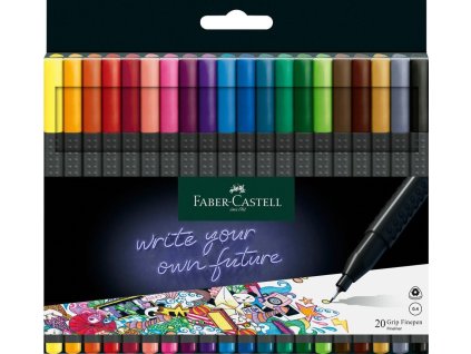 Faber-Castell Popisovače Grip 20ks - 0,4mm