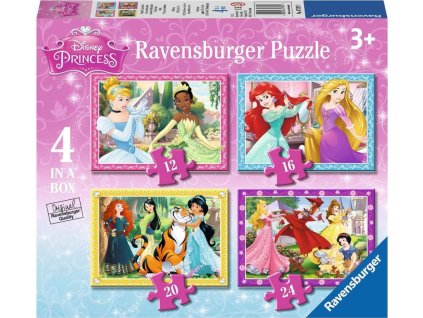 RAVENSBURGER Puzzle Disney Princezny: Láskyplná péče 4v1 (12,16,20,24 dílků)