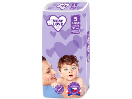 Dětské jednorázové pleny New Love Premium comfort 5 JUNIOR 11-25 kg 38 ks