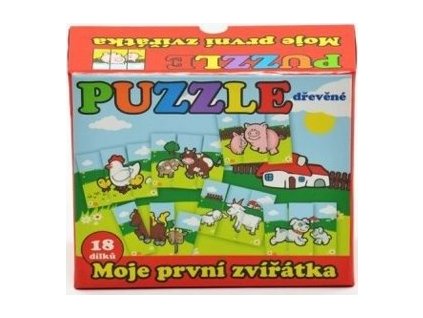 TEDDIES Dřevěné puzzle Moje první zvířátka