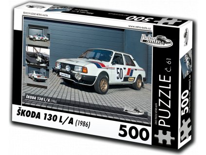 RETRO-AUTA Puzzle č. 61 Škoda 130 L,A (1986) 500 dílků