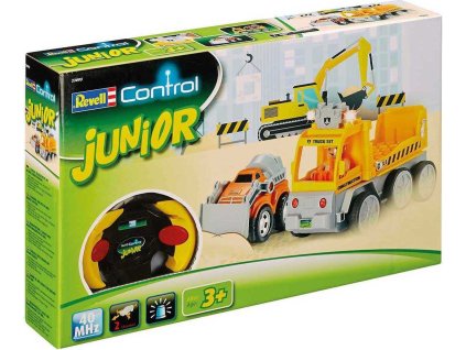 Autíčko REVELL 23003 JUNIOR - Tow Loader with excavator - 40 MHz