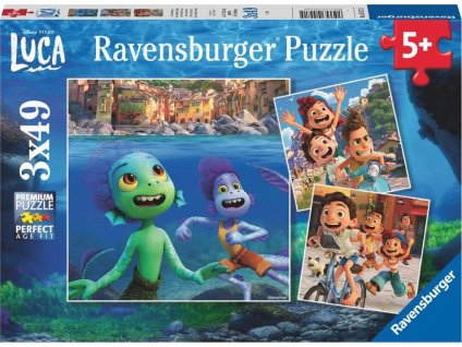 RAVENSBURGER Puzzle Disney Pixar: Luca 3x49 dílků