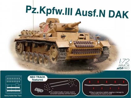 Model Kit tank 7634 - Pz.Kpfw.III Ausf.N DAK w/Neo Track (1:72)