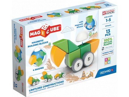 GEOMAG Magnetické kostky Magicube Shapes - Vozítka 13 kostek