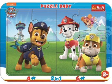 TREFL Baby puzzle Šťastná Tlapková patrola 2v1, 10 dílků