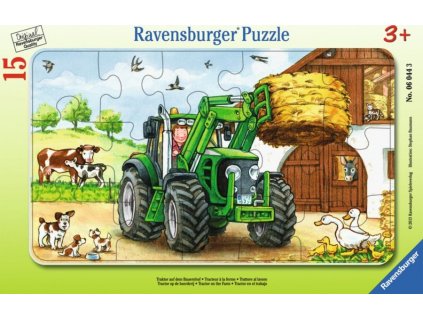 RAVENSBURGER Puzzle Traktor na statku 15 dílků